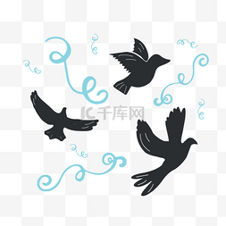 法国国旗svg图片_svg手绘可爱鸽子装饰图案