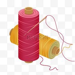 纺织原料图片_彩色针线元素