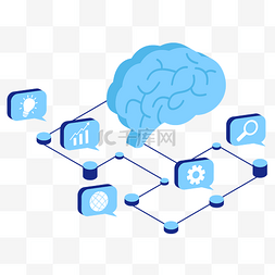 大脑思维导图图片_蓝色立体思维导图