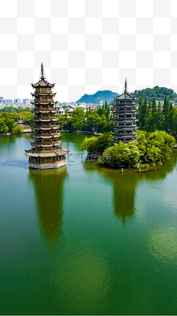 桂林风景景点日月双塔
