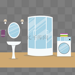 浴室柜空间图片_浴室洗衣机