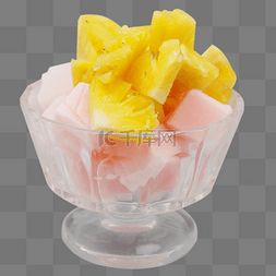 水果菠萝块图片_一碗水果菠萝块