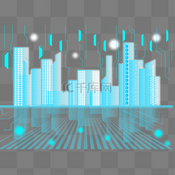 科技蓝色建筑图片_蓝色科技城市建筑背景