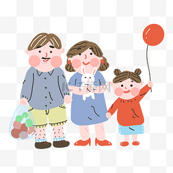 拿气球儿童图片_六一儿童节父母陪孩子游玩