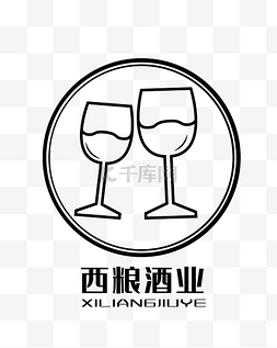 黑色线条高脚杯LOGO