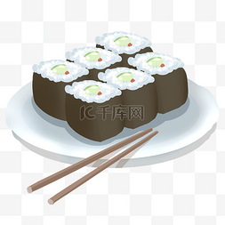 一盘日本寿司小吃