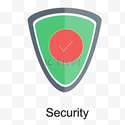 绿色圆弧安全盾牌元素
