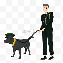 国际禁毒日绘画图片_国际禁毒日缉毒民警和警犬