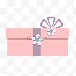 粉色花瓣元素装饰图片_卡通粉色花瓣礼物盒