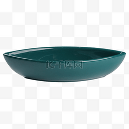 深绿色陶制盘子