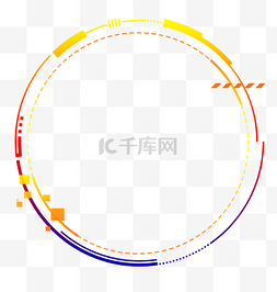 渐电商图片_边框渐变电商科技圆形装饰