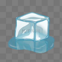 透明融化冰块插画