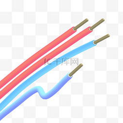 电线电缆手绘图片_四根电线