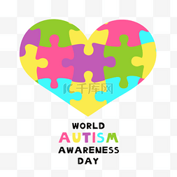 爱心拼图图片_爱心world autism awareness day