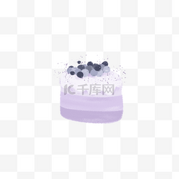 可爱甜品图片_夏天紫色甜品蓝莓蛋糕可爱免抠素