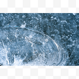 冰裂冰块图片_冬季气泡冰纹理