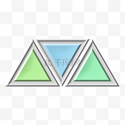 ppt装饰图案图片_创意三角形PPT图表插画