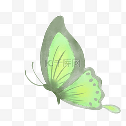 水蝴蝶素材图片_绿色水彩蝴蝶