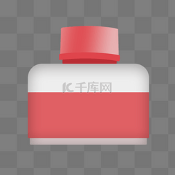 方形瓶子图片_红色的方形墨水瓶