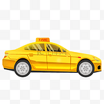 出租车黄色汽车侧面