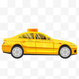 新能源汽车背面图片_出租车黄色汽车侧面