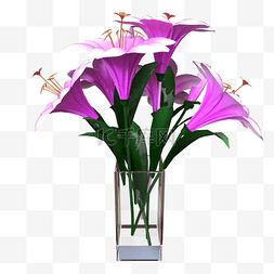 一堆花儿图片_粉色百合花瓶组合