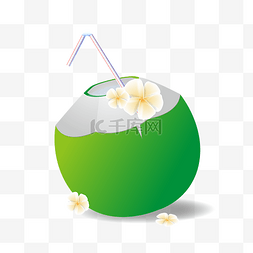 绿色椰果果汁