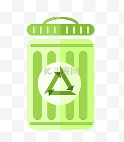 绿色循环箭头垃圾桶
