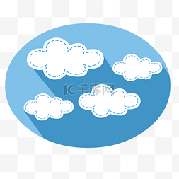 蓝天白云动图图片_卡通手绘白色云朵