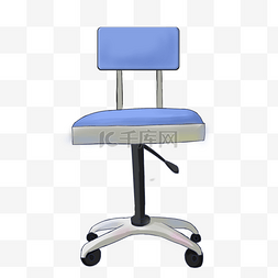 可旋转吧椅图片_办公用品蓝色椅子