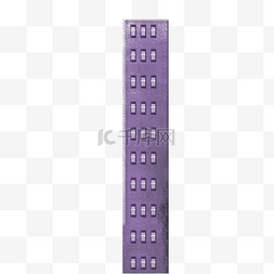 紫色的建筑房子免抠图