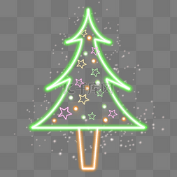 霓虹灯光圣诞树装饰节日