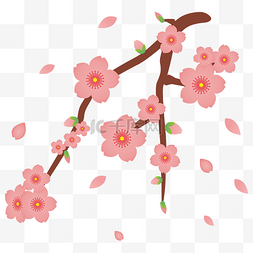 手绘桃花矢量素材图片_卡通手绘粉色桃花樱花矢量图