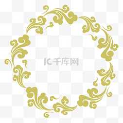 中式圆图片_中国风元素暗金色流云圆纹