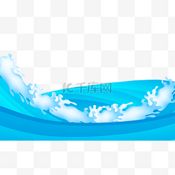 海浪海水卡通液体
