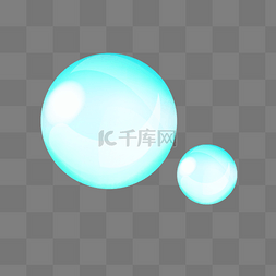 水球素材图片_圆形绿色水珠