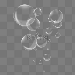 气泡图片_透明气泡水泡呼气气泡群