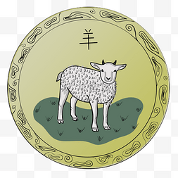 中国纹十二生肖羊