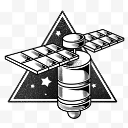太空系列复古卫星贴纸