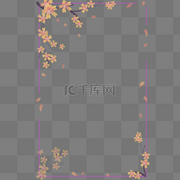 黄色樱花方形边框
