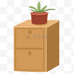 家具用品海报图片_放盆栽的床头柜家具用品