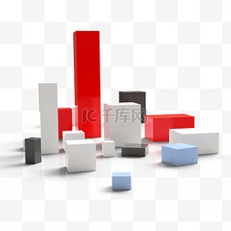 立方体白色立方体红色立方体png素