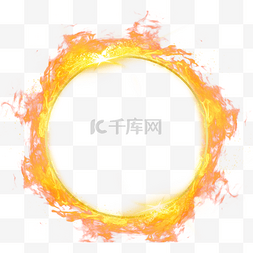 几何圆形边框图片_圆形幻想燃烧火环元素