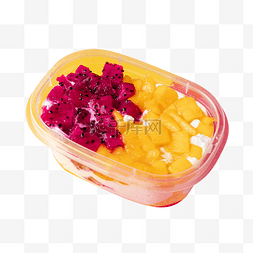 火龙果芒果水果奶油拼盘