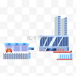 修车任务图片_蓝色建筑修车厂