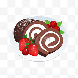 鲜奶巧克力图片_巧克力草莓蛋糕卷