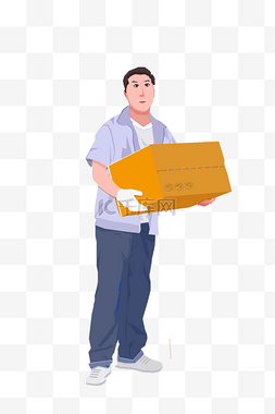 工人推箱子图片_一个抱着箱子的工人