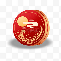 中秋节红色圆形礼盒