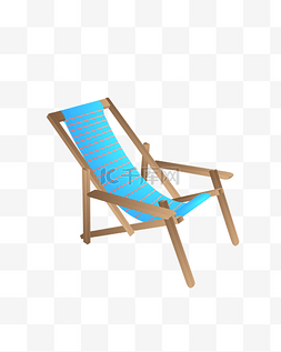 海边蓝色条纹躺椅