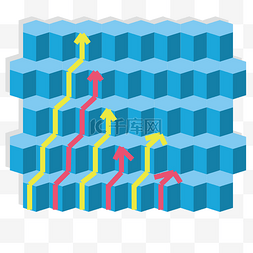 数据上升图表插画